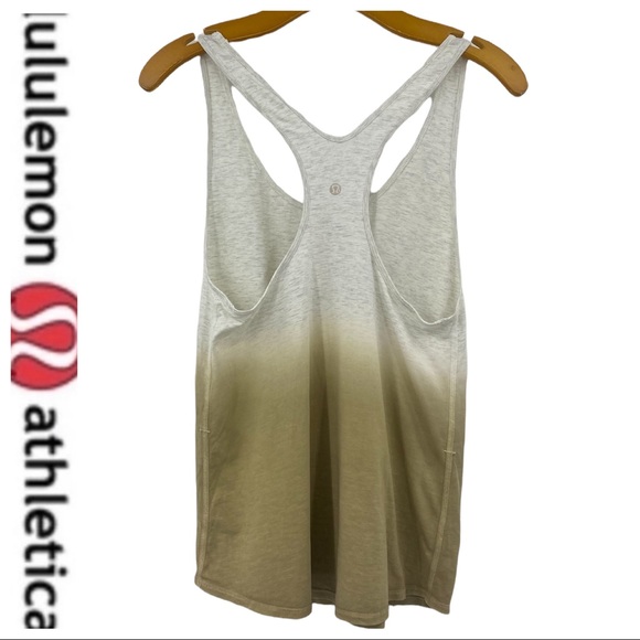 💕SALE💕 Lululemon Om Ombrey Tan White Razorback Tank Top - Picture 5 of 8